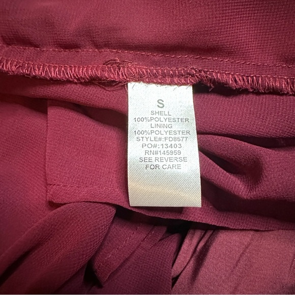 IR NWT Vernacular Satin Like Spaghetti Strap Dress in Deep Maroon. Size Small 💃 - Picture 13 of 14